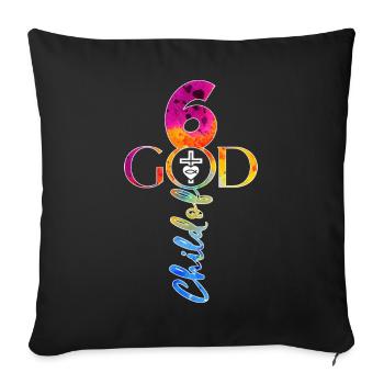 ÉGLISE CHRÉTIENS 6 ANS JÉSUS 6E ANNIVERSAIRE - Housse de coussin décorative 45 x 45 cm - noir - Devant