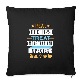Veterinarian | Veterinary | Love of animals - Sofa pillowcase 17,3'' x 17,3'' (45 x 45 cm) - black - Front