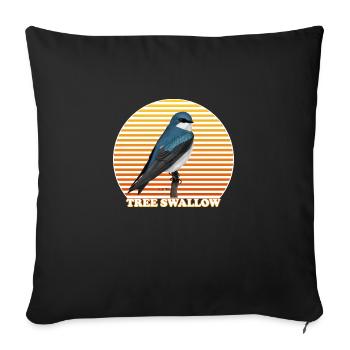 Swallow bird bird nature animal ornithologist - Sofa pillowcase 17,3'' x 17,3'' (45 x 45 cm) - black - Front