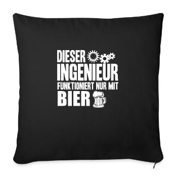 Lustiger Ingenieur Spruch - Engineer Geschenk - Sofakissenbezug 45 x 45 cm - Schwarz - Vorne