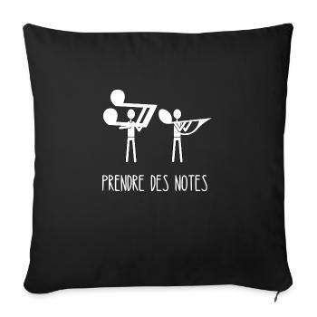 prendre des notes - Housse de coussin décorative 45 x 45 cm - noir - Devant