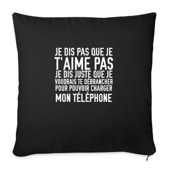 je dis pas que je t'aime pas - Housse de coussin décorative 45 x 45 cm - noir - Devant