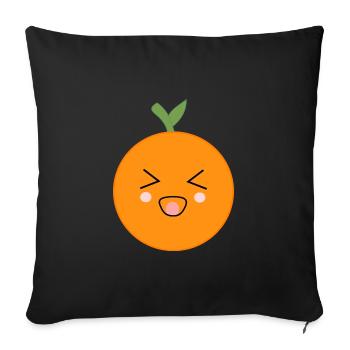 Kawaii Oranges Kawaii Fruits Kawaii Fruit - Sofa pillowcase 17,3'' x 17,3'' (45 x 45 cm) - black - Front
