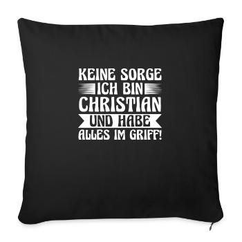 Prénom Chris Christian - Housse de coussin décorative 45 x 45 cm - noir - Devant