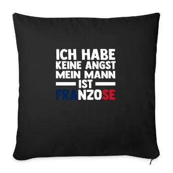 French French France - Sofa pillowcase 17,3'' x 17,3'' (45 x 45 cm) - black - Front