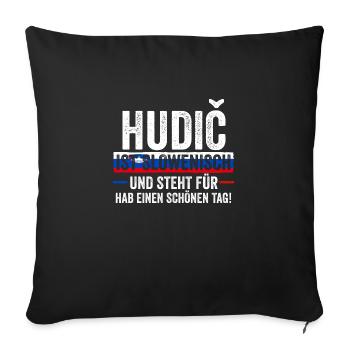 Slovènes Slovénie - Housse de coussin décorative 45 x 45 cm - noir - Devant