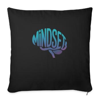 Mindset - Brain Mental Health Logo - Sofa pillowcase 17,3'' x 17,3'' (45 x 45 cm) - black - Front