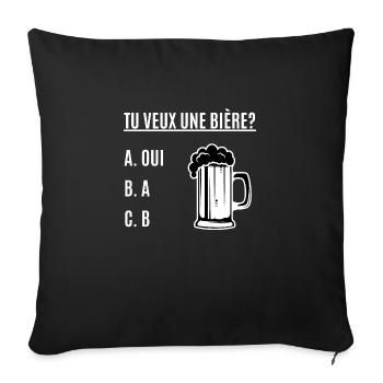 TU VEUX UNE BIÈRE - Housse de coussin décorative 45 x 45 cm - noir - Devant