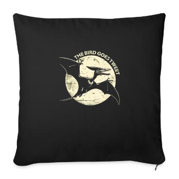 The Bird Goes Tweet - Sofa pillowcase 17,3'' x 17,3'' (45 x 45 cm) - black - Front