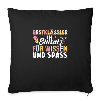First Grade Elementary School Back to School Gift - Sofa pillowcase 17,3'' x 17,3'' (45 x 45 cm) - black - Front