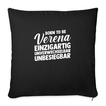 Prénom Verena - Housse de coussin décorative 45 x 45 cm - noir - Devant