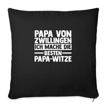 Dad of twins - Sofa pillowcase 17,3'' x 17,3'' (45 x 45 cm) - black - Front