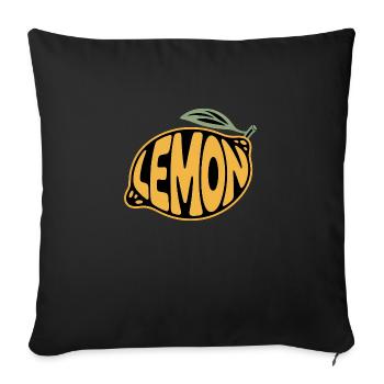 Lemon - Cool Fruit Logo - Sofa pillowcase 17,3'' x 17,3'' (45 x 45 cm) - black - Front