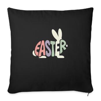 Lapin de Pâques - Logo de Pâques - Housse de coussin décorative 45 x 45 cm - noir - Devant