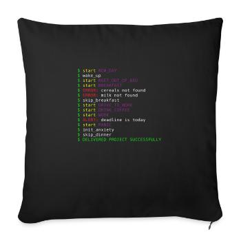 New day programming informatic gift saying - Sofa pillowcase 17,3'' x 17,3'' (45 x 45 cm) - black - Front