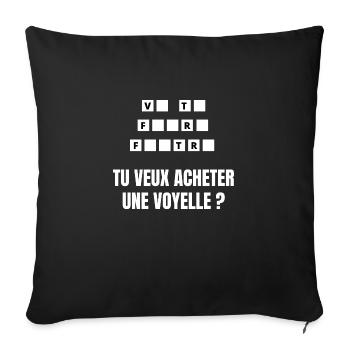 va te faire - Housse de coussin décorative 45 x 45 cm - noir - Devant