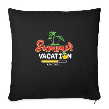 Chargement des vacances d’été Dernier jour d’école - Housse de coussin décorative 45 x 45 cm - noir - Devant