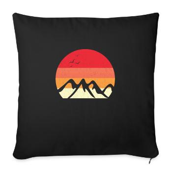 Mountain Sunset - Sofa pillowcase 17,3'' x 17,3'' (45 x 45 cm) - black - Front