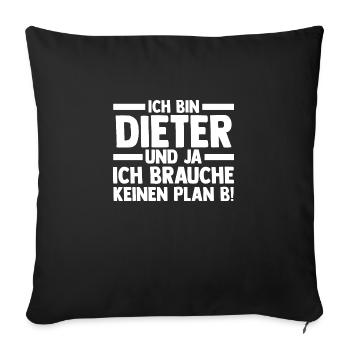 First name Dieter - Sofa pillowcase 17,3'' x 17,3'' (45 x 45 cm) - black - Front