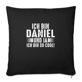 Prénom Daniel - Housse de coussin décorative 45 x 45 cm - noir - Devant