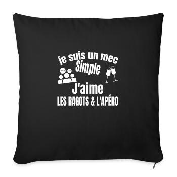 ragots et apéro - Housse de coussin décorative 45 x 45 cm - noir - Devant