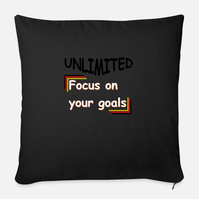focus on your goals - Sofa pillowcase 17,3'' x 17,3'' (45 x 45 cm) - black