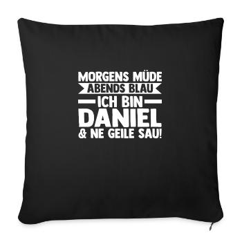 First name Daniel - Sofa pillowcase 17,3'' x 17,3'' (45 x 45 cm) - black - Front