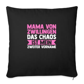 Mom of twins - Sofa pillowcase 17,3'' x 17,3'' (45 x 45 cm) - black - Front