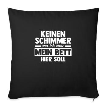 Lève-tard Shlafen paresseux - Housse de coussin décorative 45 x 45 cm - noir - Devant