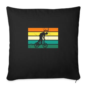 Vélo VTT - Housse de coussin décorative 45 x 45 cm - noir - Devant