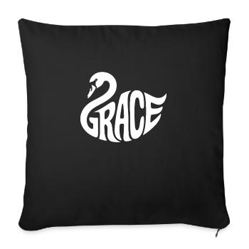 Grace - Cool Swan Logo - Sofa pillowcase 17,3'' x 17,3'' (45 x 45 cm) - black - Front