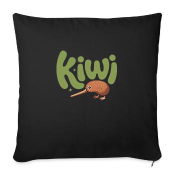 Kiwi mignon - Conception d’oiseau néo-zélandais - Housse de coussin décorative 45 x 45 cm - noir - Devant