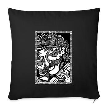 mustache music - Sofakissenbezug 45 x 45 cm - Schwarz - Vorne