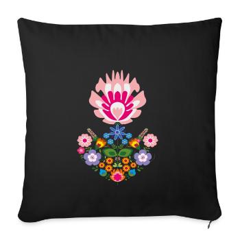 flowers jardin garden spring1 - Housse de coussin décorative 45 x 45 cm - noir - Devant