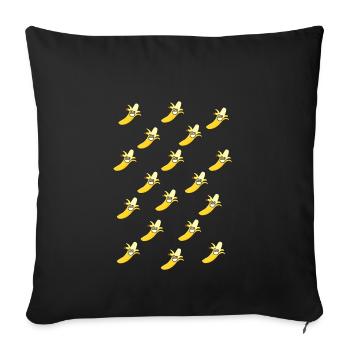 BANANAS! - Sofa pillowcase 17,3'' x 17,3'' (45 x 45 cm) - black - Front