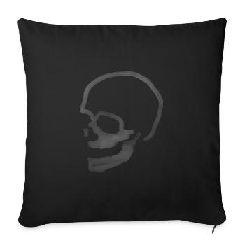 Crâne éteint de la mort dans l’obscurité - Housse de coussin décorative 45 x 45 cm - noir - Devant