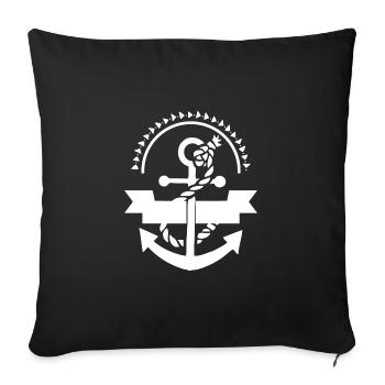 Anker Nautik Seefahrer Pier Meer maritim - Sofakissenbezug 45 x 45 cm - Schwarz - Vorne