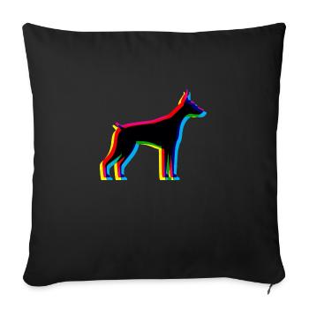 CMYK Dobermann - Sofa pillowcase 17,3'' x 17,3'' (45 x 45 cm) - black - Front
