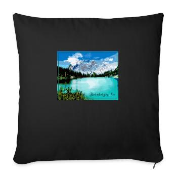Obernberger See,landschaft,see,Tirol - Sofakissenbezug 45 x 45 cm - Schwarz - Vorne