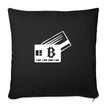 Carte bitcoin - Housse de coussin décorative 45 x 45 cm - noir - Devant