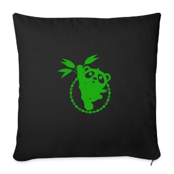 Ours - Panda Forêt Nature Liberté Sauvage - Housse de coussin décorative 45 x 45 cm - noir - Devant