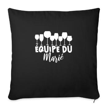 équipe du marié Humour Team EVG du Futur Marié - Housse de coussin décorative 45 x 45 cm - noir - Devant