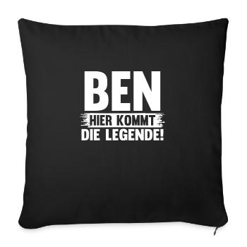 Vorname Ben - Sofakissenbezug 45 x 45 cm - Schwarz - Vorne