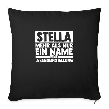 First name Stella - Sofa pillowcase 17,3'' x 17,3'' (45 x 45 cm) - black - Front