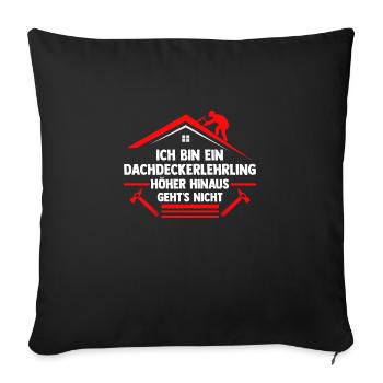 Roofing training apprentice Auzbi roofer - Sofa pillowcase 17,3'' x 17,3'' (45 x 45 cm) - black - Front