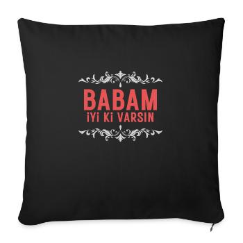 Turkish Hediyelik Dogum Günü Hediyesi Geschenkidee - Sofakissenbezug 45 x 45 cm - Schwarz - Vorne