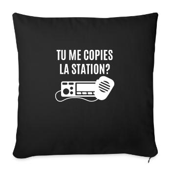 tu me copies la station - Housse de coussin décorative 45 x 45 cm - noir - Devant