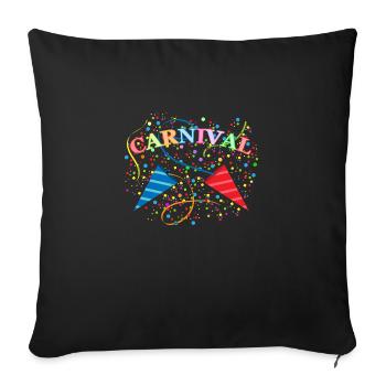 Karneval bunt Konfetti - Sofakissenbezug 45 x 45 cm - Schwarz - Vorne