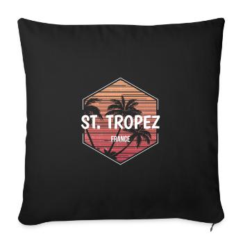Saint Tropez Beach Vacation Souvenir - Sofa pillowcase 17,3'' x 17,3'' (45 x 45 cm) - black - Front