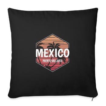 Puerto Vallarta Mexiko Strandurlaub Souvenir - Sofakissenbezug 45 x 45 cm - Schwarz - Vorne